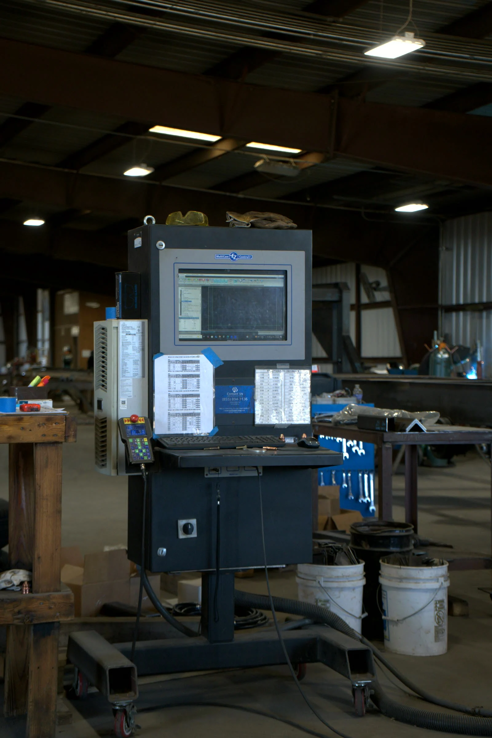 Detail shot, the CNC control screen