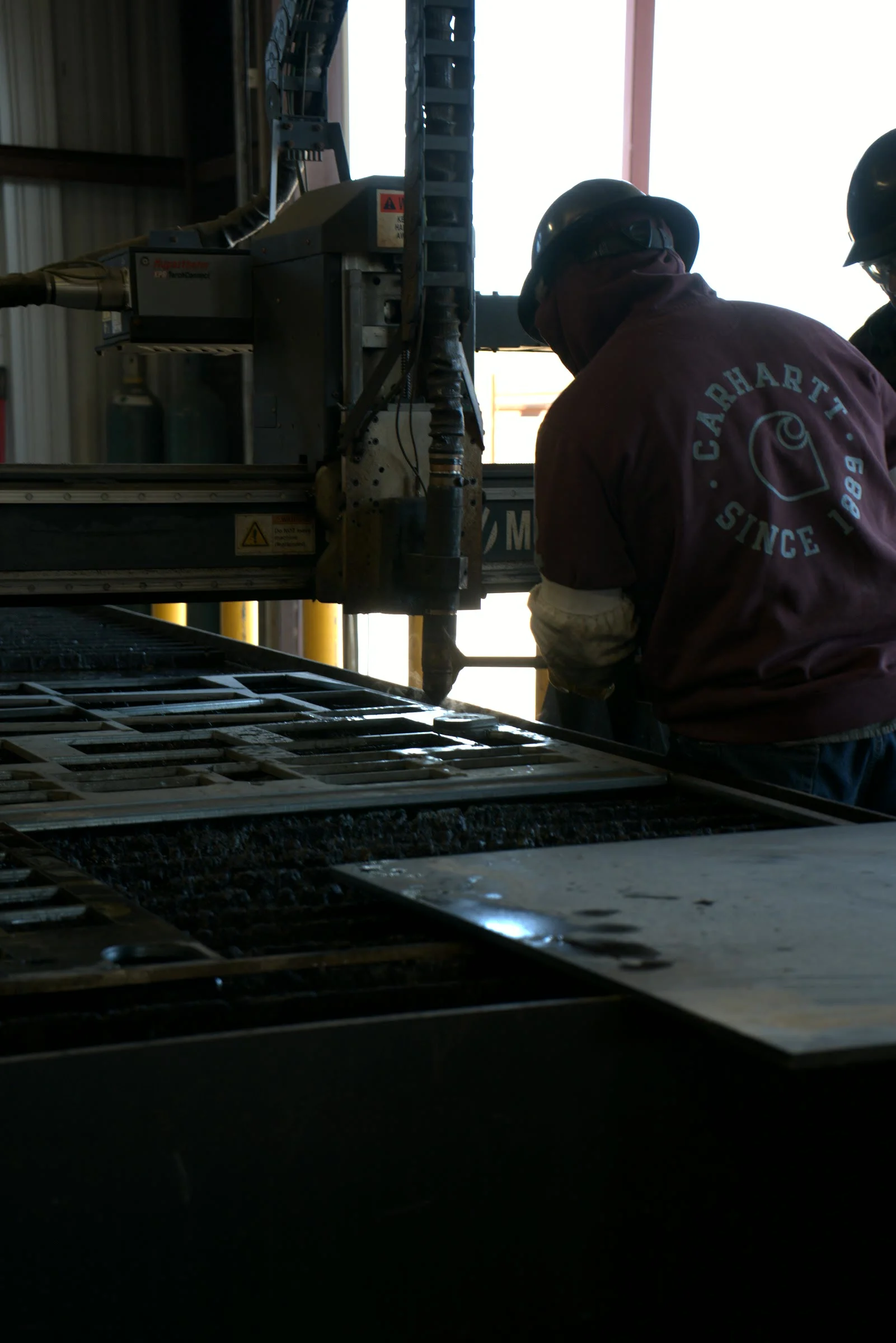 Detail shot, the CNC plasma table