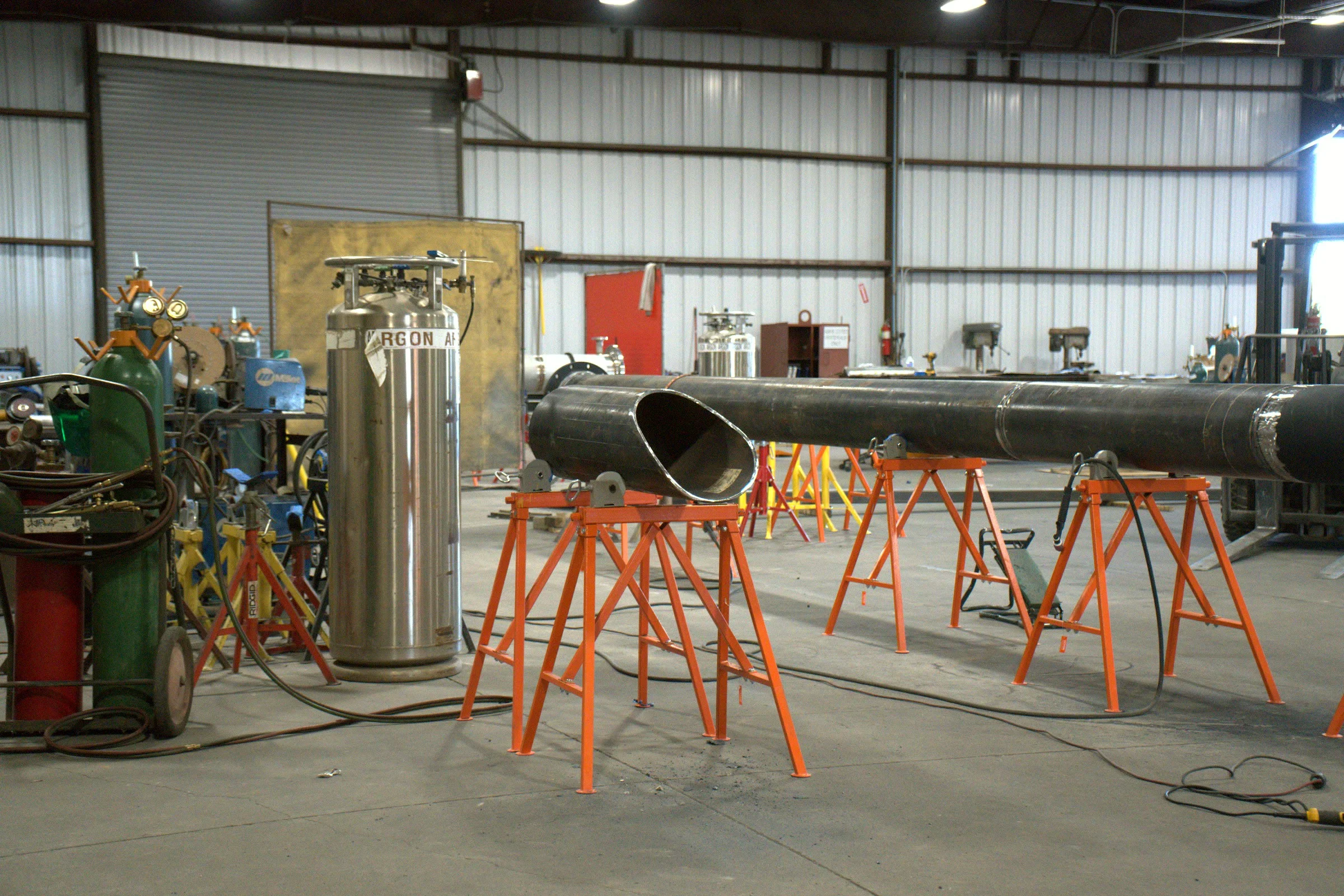 Hawk Fabrication shop floor, structural steel work